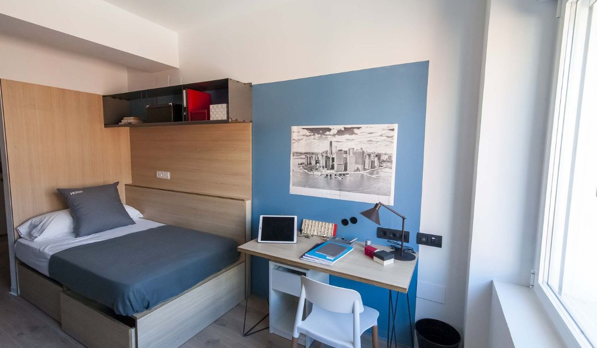 Residencias de estudiantes en Madrid. Interior de habitación de la Residencia Xior Retiro